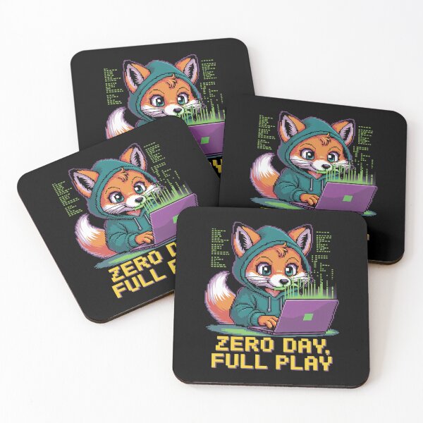 Item preview, ZERO DAY, FULL PLAY Hacker Fox | Cute Retro Coding Computer Science Geek Design | Programmer designed and sold by pixelpopplanet.
