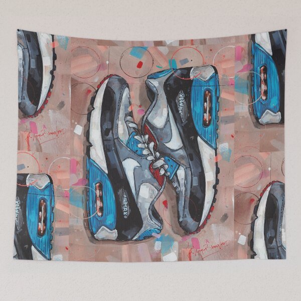 Item preview, Nike Air Max 90 Blue painting designed and sold by GalleryKauffeld.