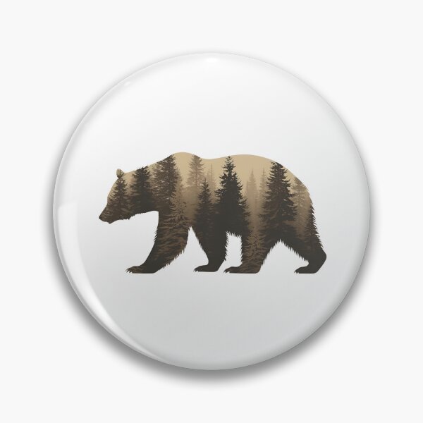 Item preview, Misty Forest Bear Silhouette Double Exposure Art designed and sold by atirutbeam.
