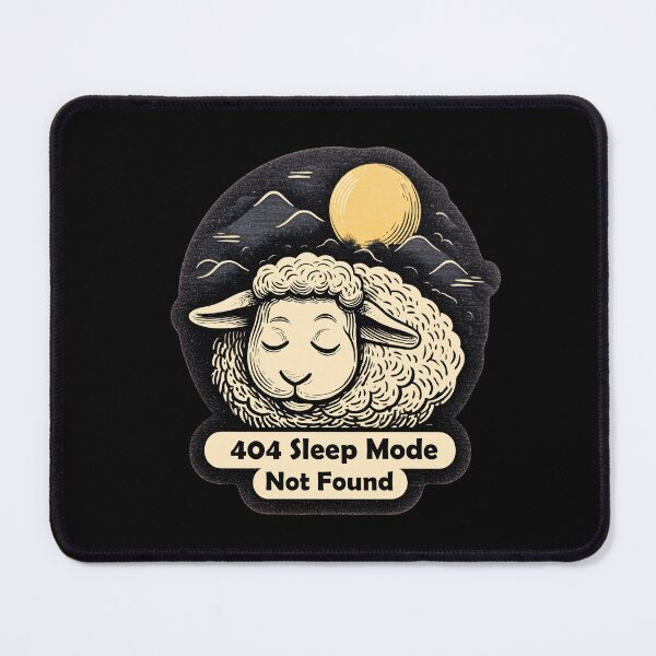 Item preview, Sleeping Sheep — 404 Sleep Mode Not Found - Funny Design designed and sold by SleekLineSketches.