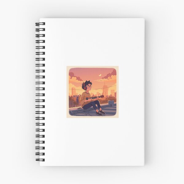 Item preview, Lofi Musician Rooftop Sunset - Cozy Chill Guitar Vibe designed and sold by Raju2018.