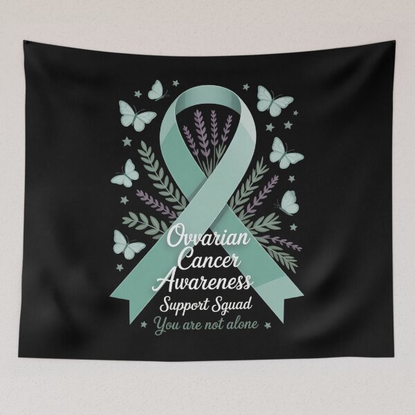 Item preview, Support Squad Ovarian Cancer Awareness Teal Ribbon Butterfly designed and sold by papertaless.