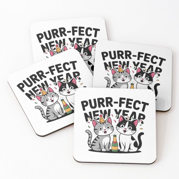 Item preview, Purr-fect New Year Party Cats designed and sold by MonkiFlipp.