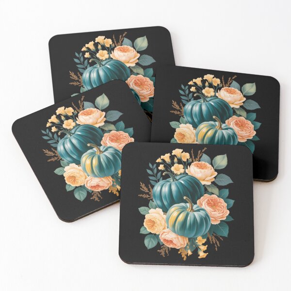Item preview, Teal Autumn Pumpkin Floral Fall Harvest Foliage designed and sold by papertaless.