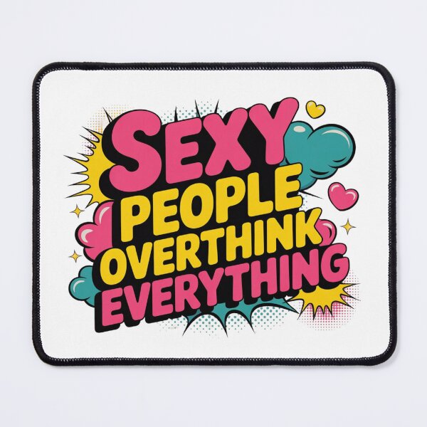Item preview, Sexy People Overthink Everything Comic T-Shirt | Retro Pop Art Anxiety Humor | Funny Quote Mental Health Gift designed and sold by Pixie Bloom.