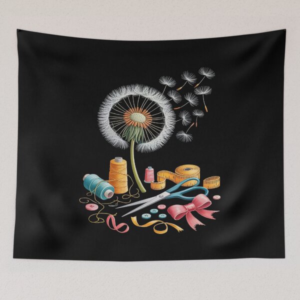 Item preview, Cute Sewing Dandelion Flowers Quilting Lover Apparel  designed and sold by RsFilsingerArt.