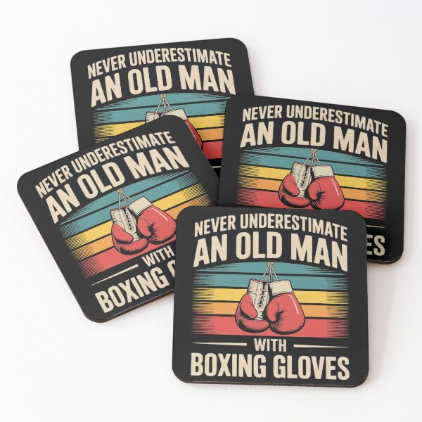Item preview, Never Underestimate An Old Man Boxing Gloves Boxer designed and sold by ToggleBet.