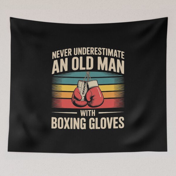 Item preview, Never Underestimate An Old Man Boxing Gloves Boxer designed and sold by ToggleBet.