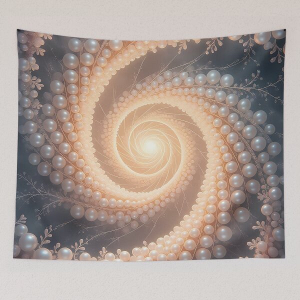 Item preview, Elegant Spiral of Coral Pearls, Pearl Spiral Art (image size 8320x12480) designed and sold by Digital-Davinci.