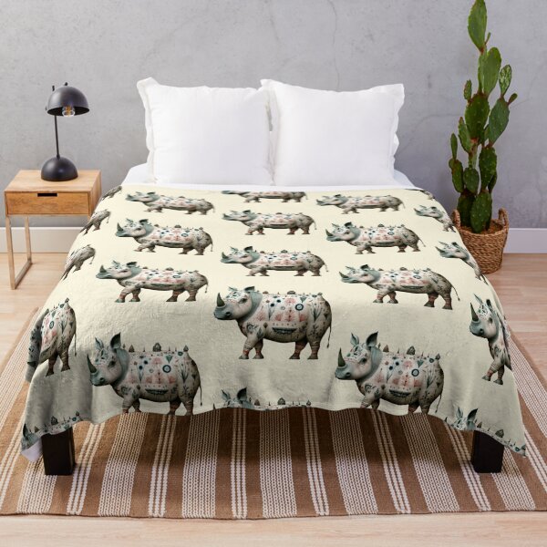 Item preview, Whimsical Botanical Rhinosceros designed and sold by CharlottePlaceArt.