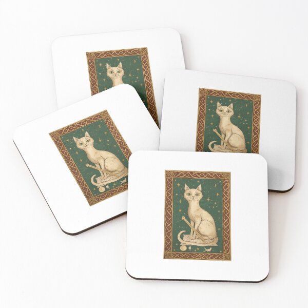 Item preview, Cream Cat Mapmaker Medieval Art designed and sold by PictorialWhimsy.