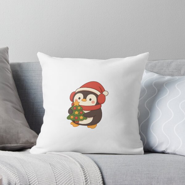 Item preview, Cute Christmas Penguin with Tree – Kawaii Holiday Art designed and sold by ColorNestStudio.