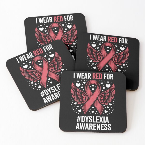 Item preview, I Wear Red for Butterfly Red Ribbons Dyslexia Awareness designed and sold by papertaless.