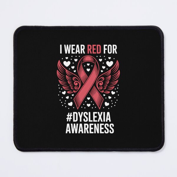 Item preview, I Wear Red for Butterfly Red Ribbons Dyslexia Awareness designed and sold by papertaless.