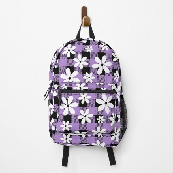 Item preview, Purple Buffalo Plaid Flower Seamless Pattern designed and sold by FlameBornDesigns.