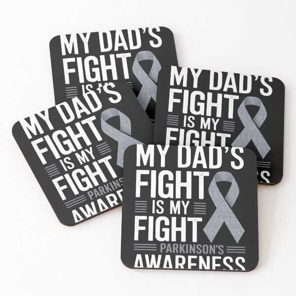Item preview, Parkinson's Disease Awareness Dad;s Fight Silver Ribbon Gift designed and sold by Eskomeranola.
