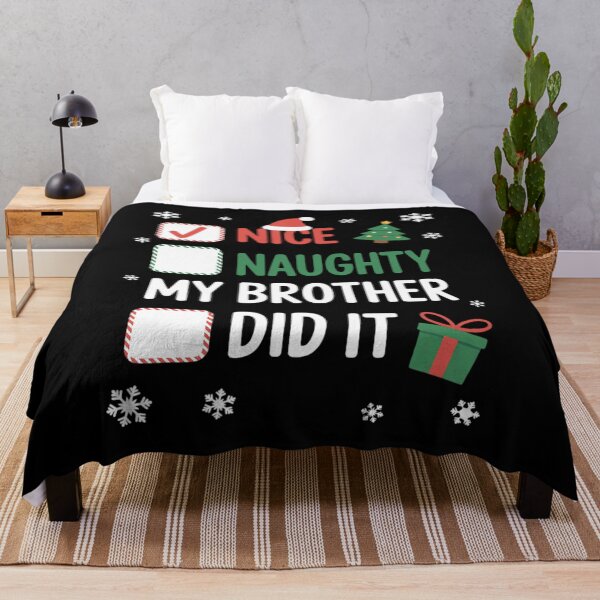 Item preview, Nice Naughty Brother Did It Xmas Family Boys Girls Christmas designed and sold by BubblePancake.