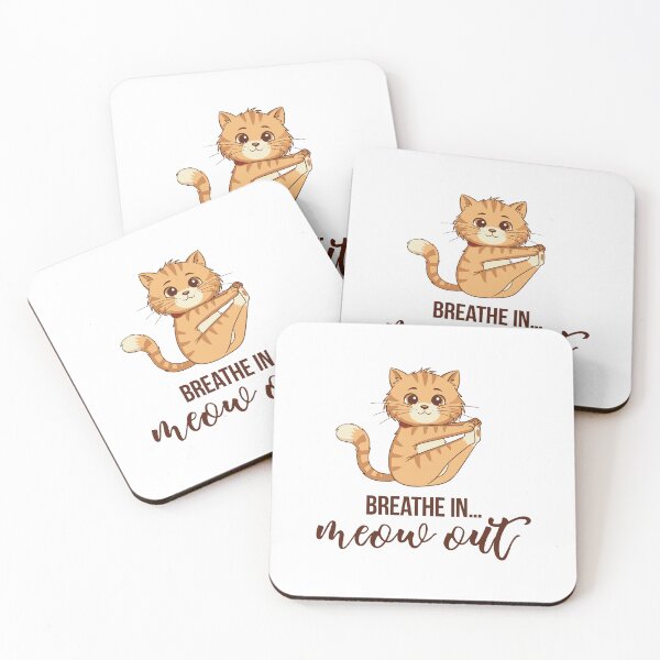 Item preview, Cute Pilates Cat – “BREATHE IN… MEOW OUT” designed and sold by sashica.