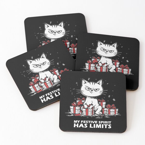 Item preview, ​My Festive Spirit Has Limits T-Shirt | Grumpy Cat Sarcastic Christmas designed and sold by SylwiaPrint.