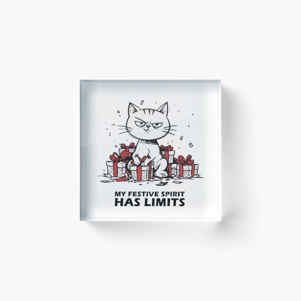 Item preview, My Festive Spirit Has Limits T-Shirt | Grumpy Cat Sarcastic Christmas designed and sold by SylwiaPrint.