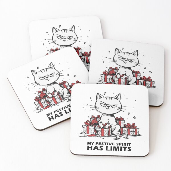 Item preview, My Festive Spirit Has Limits T-Shirt | Grumpy Cat Sarcastic Christmas designed and sold by SylwiaPrint.