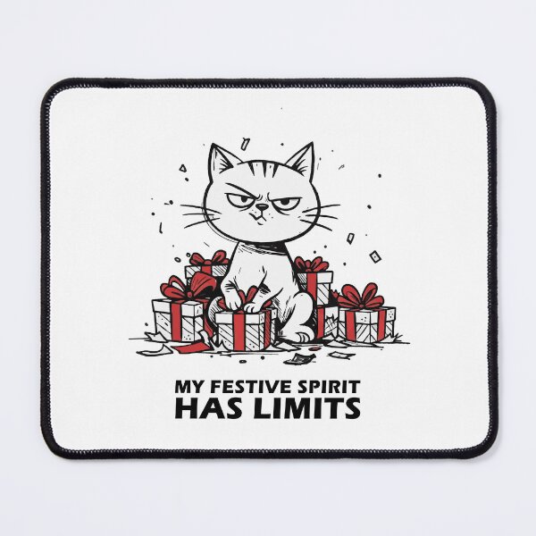 Item preview, My Festive Spirit Has Limits T-Shirt | Grumpy Cat Sarcastic Christmas designed and sold by SylwiaPrint.
