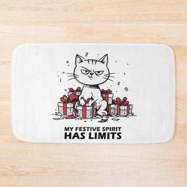 Item preview, My Festive Spirit Has Limits T-Shirt | Grumpy Cat Sarcastic Christmas designed and sold by SylwiaPrint.