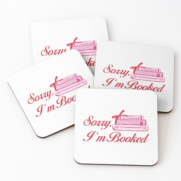 Item preview, Sorry I’m Booked. Pink and Red Books. Book Lover. designed and sold by CoCoArt-Ua.