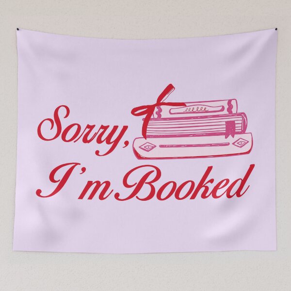 Item preview, Sorry I’m Booked. Pink and Red Books. Book Lover. designed and sold by CoCoArt-Ua.