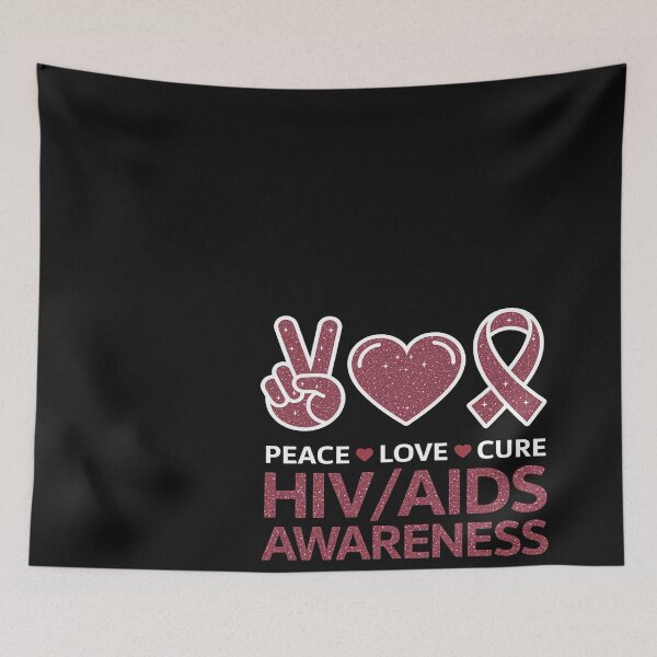 Item preview, Peace Love Cure World Aids Day HIVAIDS Awareness Men Women designed and sold by Bstilablhot.