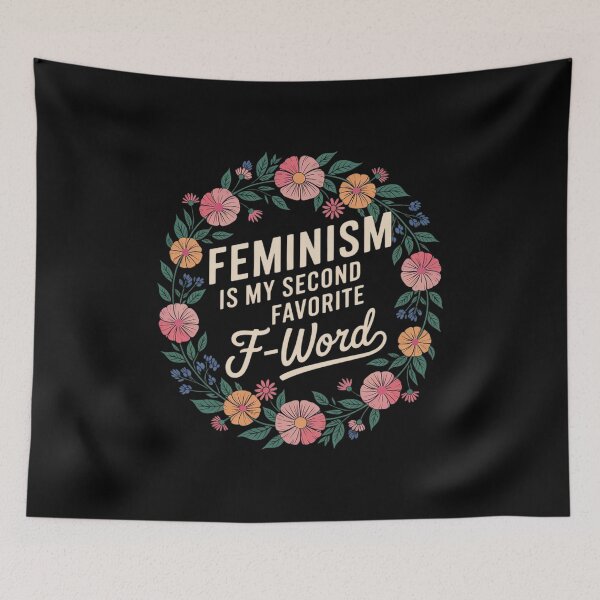 Item preview, Feminism is My Second Favorite F-Word Feminist Floral  designed and sold by RsFilsingerArt.