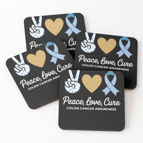 Item preview, Peace Love Cures Ribbon Colon Cancer Awareness Supporter designed and sold by Bstilablhot.