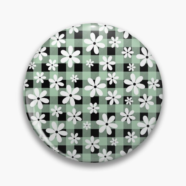 Item preview, Pastel Mint Green Buffalo Plaid Flower Seamless Pattern designed and sold by FlameBornDesigns.