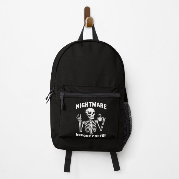 Item preview, Nightmare Before Coffee Halloween Skeleton Drinking Coffee designed and sold by BubblePancake.