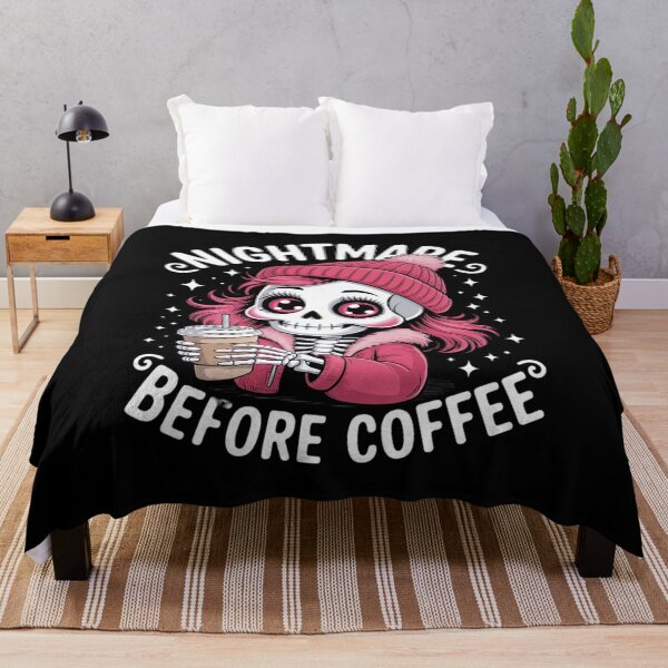 Item preview, Nightmare Before Coffee Skeleton Halloween Skull Spook designed and sold by BubblePancake.