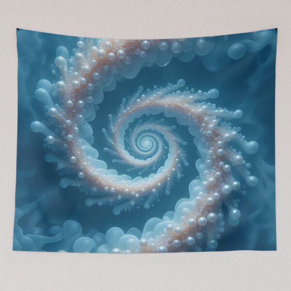 Item preview, Glowing Spiral of Pearls, Blue Water Motif  (image size 8320x12480) designed and sold by Digital-Davinci.