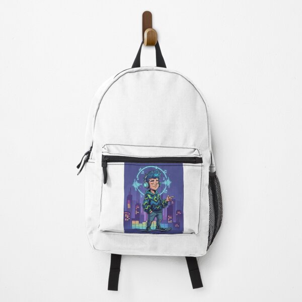 Item preview, Skater Boy Listening to Music | Neon City Beat | Urban Streetwear Art designed and sold by Raju2018.