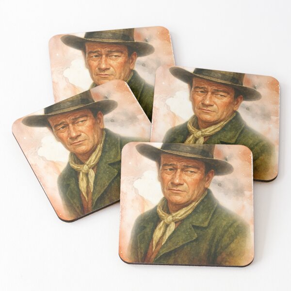 Item preview, John Wayne Watercolour Portrait – Classic Western Icon Art Print designed and sold by ConorKeeganArt.