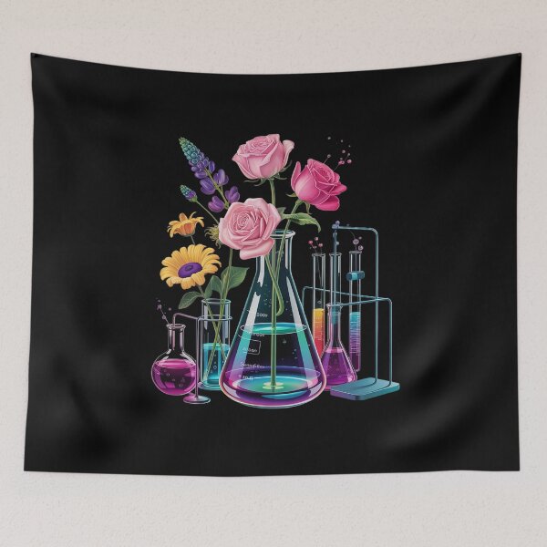 Item preview, Floral Beakers Laboratory Chemistry Lab Scientist Tech  designed and sold by RsFilsingerArt.