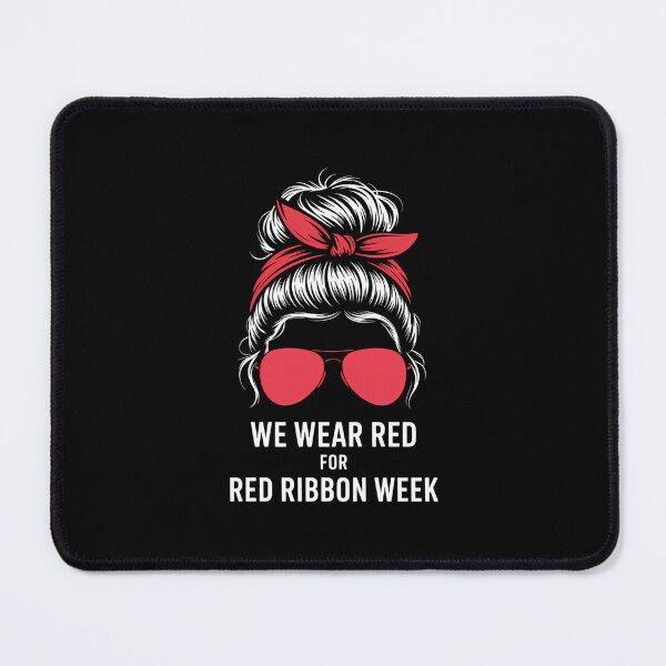 Item preview, Messy Bun We Wear Red Ribbon Week Live Drug Free designed and sold by papertaless.