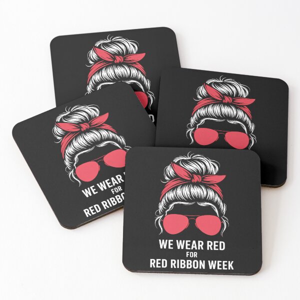 Item preview, Messy Bun We Wear Red Ribbon Week Live Drug Free designed and sold by papertaless.