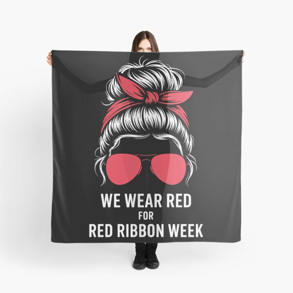 Item preview, Messy Bun We Wear Red Ribbon Week Live Drug Free designed and sold by papertaless.