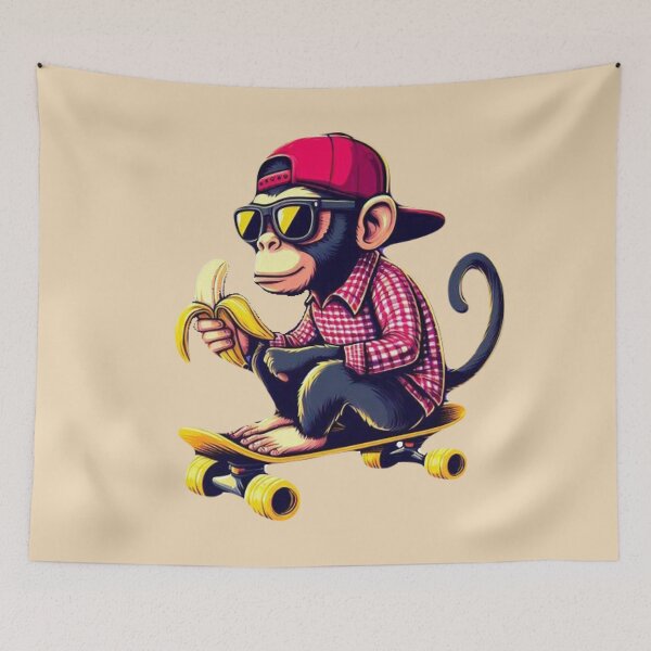 Item preview, Monkey Skateboarding designed and sold by Myra365Art.
