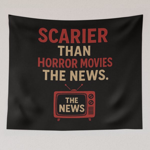 Item preview, Scarier Than Horror Movies? The News. designed and sold by Megaera8.