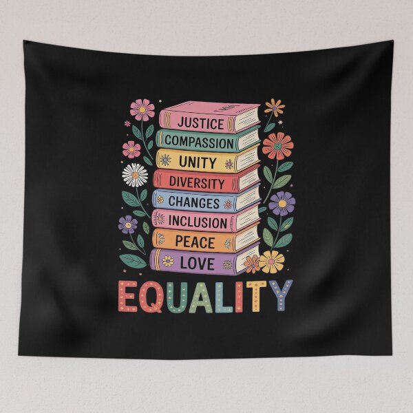 Item preview, Floral Book Equality Human Rights, Social Justice Peace Love  designed and sold by RsFilsingerArt.