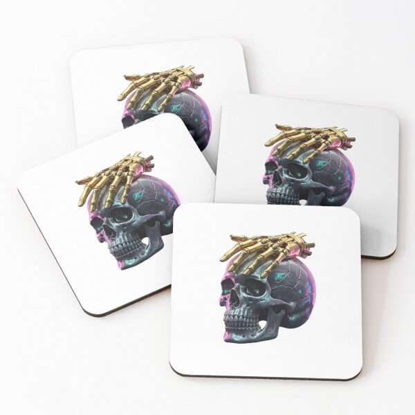 Item preview, Metallic Skull with Golden Robotic Hand designed and sold by newvisionart191.