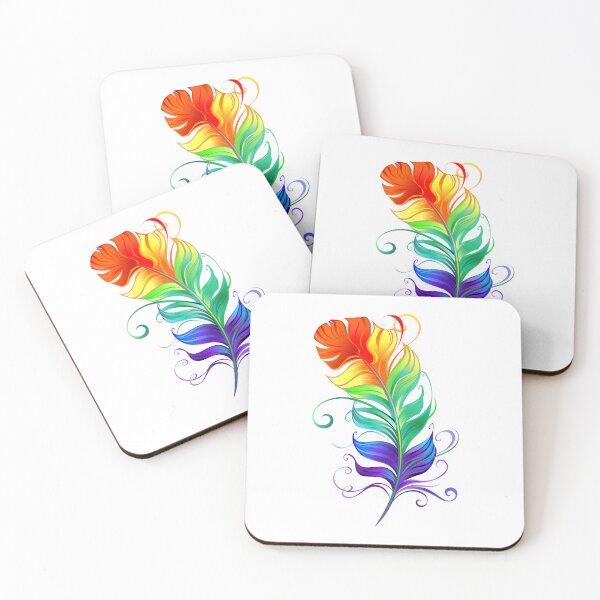 Item preview, Rainbow Feather Boho Tribal Colorful Feather Art T-Shirt Sticker designed and sold by Like it.