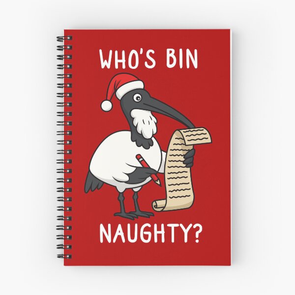 Item preview, Christmas Bin Chicken - Australian Bin Chicken Christmas themed ibis with quote "Who's bin naughty?" featuring an Aussie ibis bird designed and sold by messy-nessie.