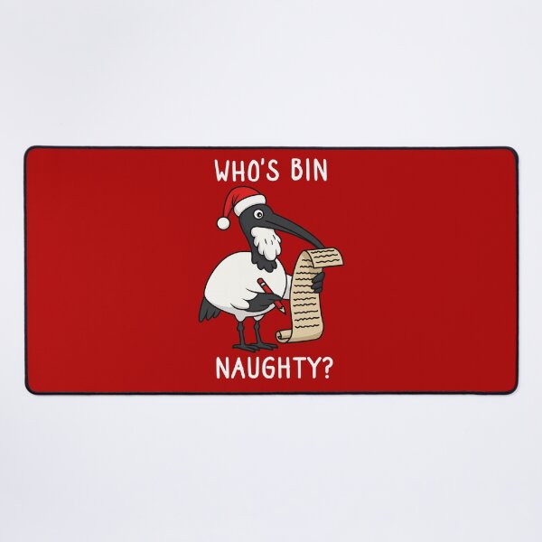 Item preview, Christmas Bin Chicken - Australian Bin Chicken Christmas themed ibis with quote "Who's bin naughty?" featuring an Aussie ibis bird designed and sold by messy-nessie.