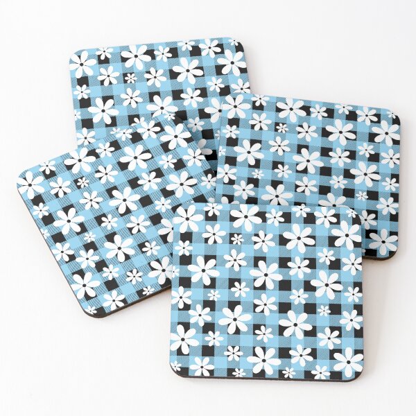Item preview, Baby Blue Buffalo Plaid Flower Seamless Pattern designed and sold by FlameBornDesigns.